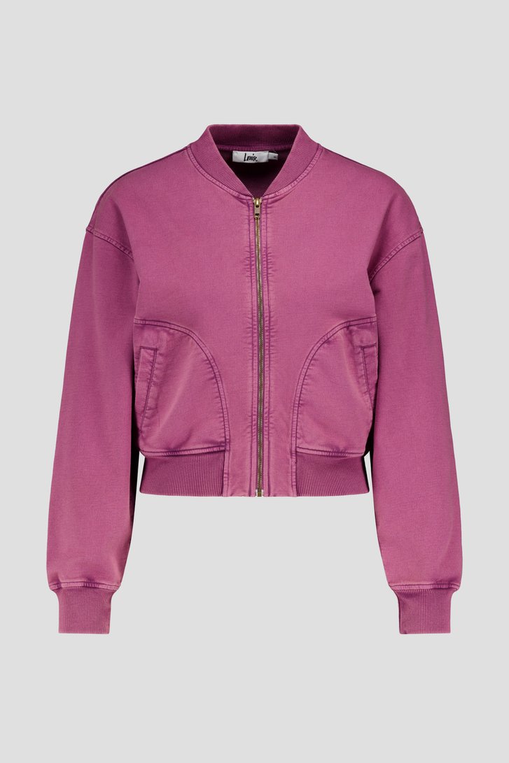 Pull délavé bordeaux avec fermeture éclair de Louise pour Femmes