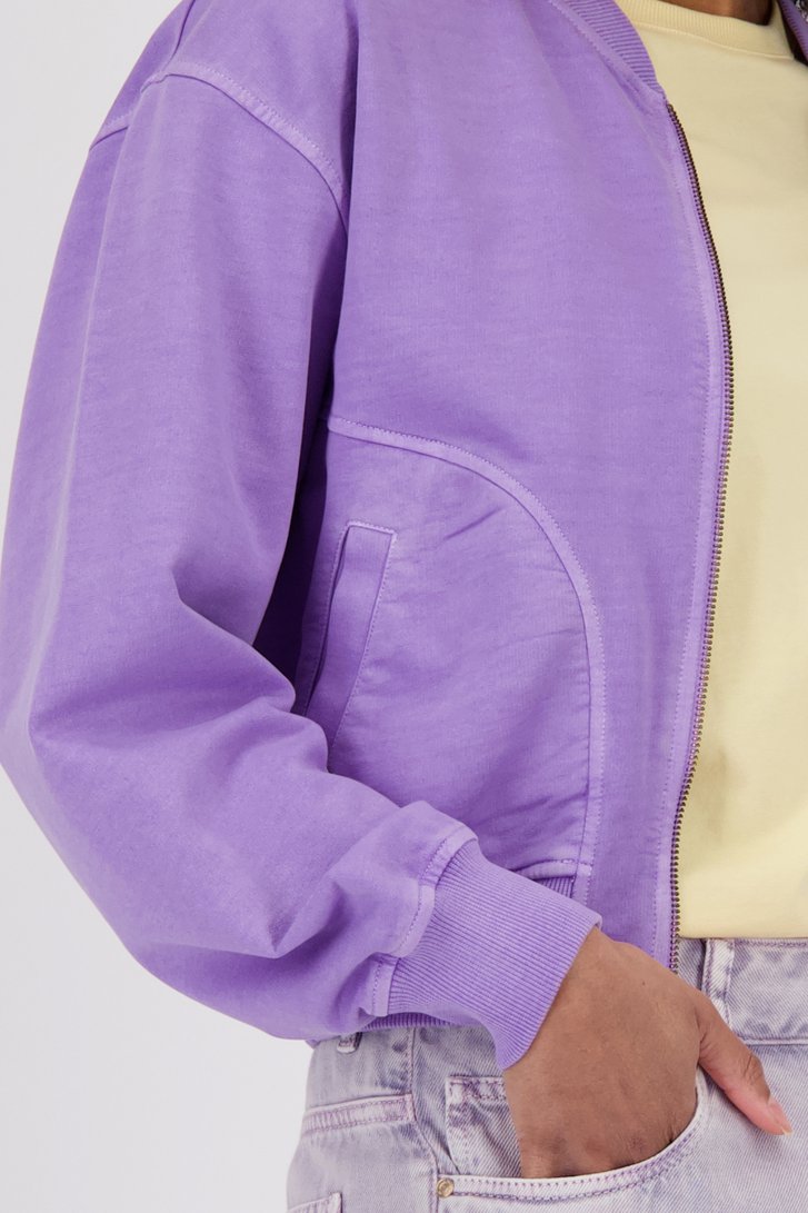 Pull délavé violet avec fermeture éclair de Louise pour Femmes