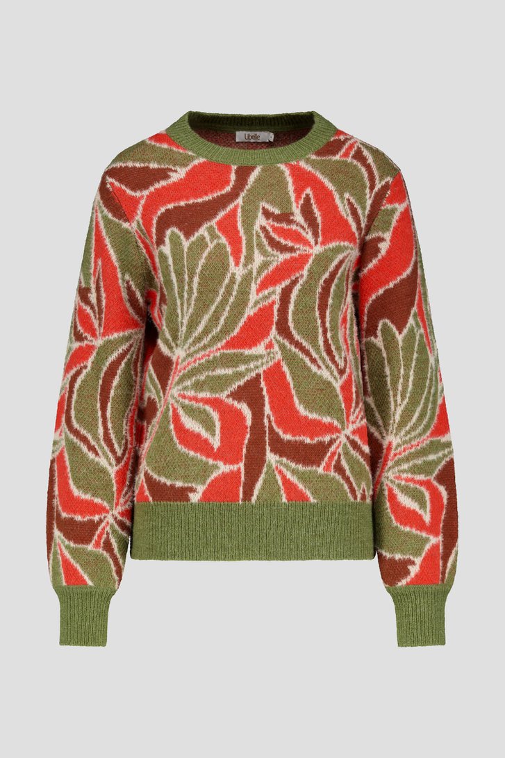 Pull doux à imprimé rouge et vert de Libelle pour Femmes