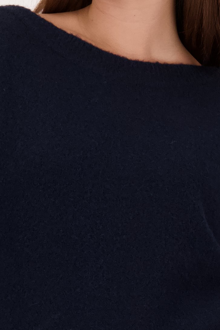 Pull doux à manches courtes bleu foncé de D'Auvry pour Femmes