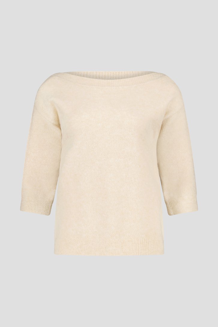 Pull doux écru à manches courtes de D'Auvry pour Femmes