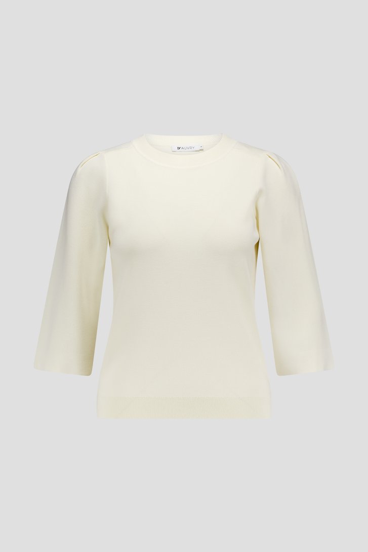 Pull écru à col rond de D'Auvry pour Femmes