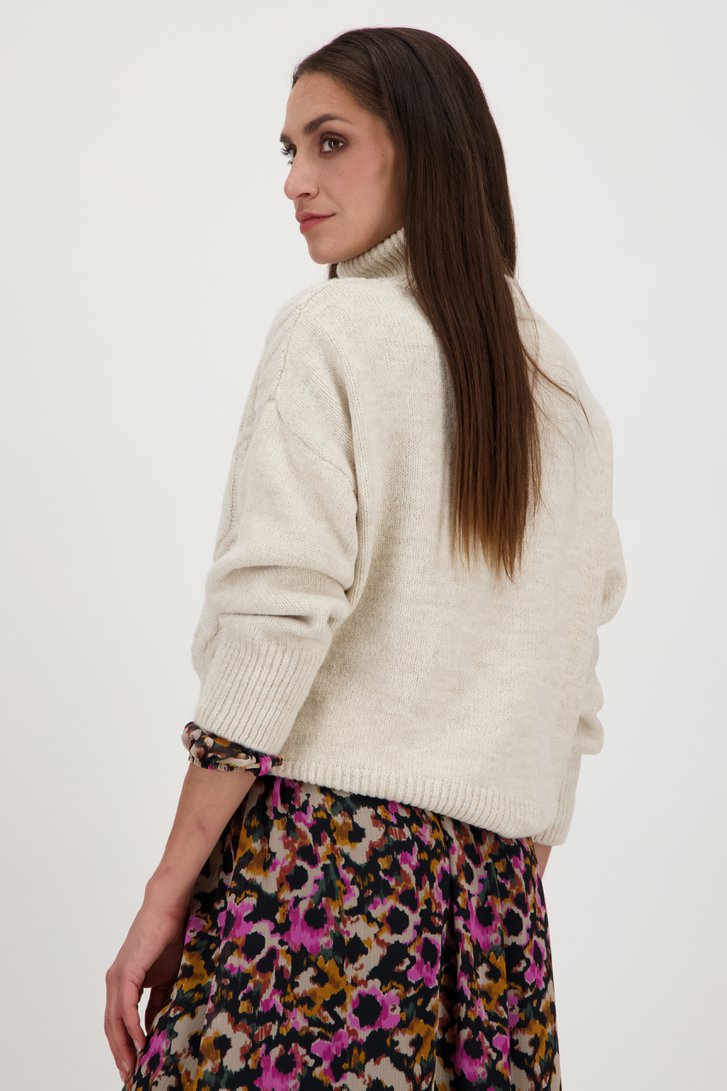 Pull écru à col roulé de More & More pour Femmes