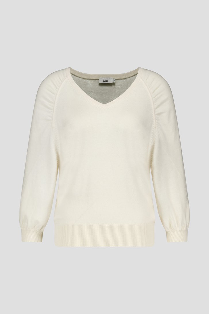 Pull écru à manches ballon	 de Louise pour Femmes