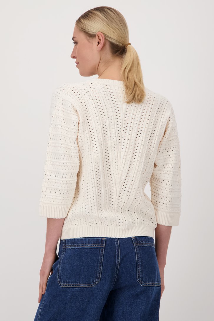 Pull écru à motif ajouré de Liberty Island pour Femmes