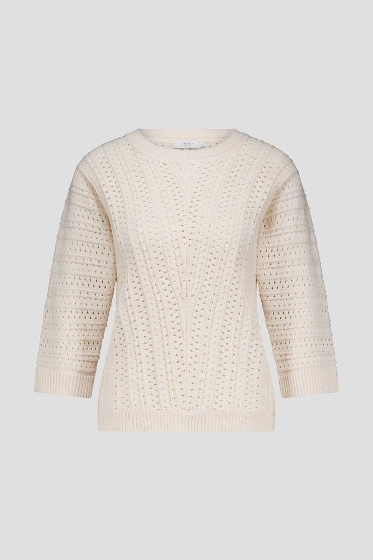 Pull écru à motif ajouré de Liberty Island pour Femmes