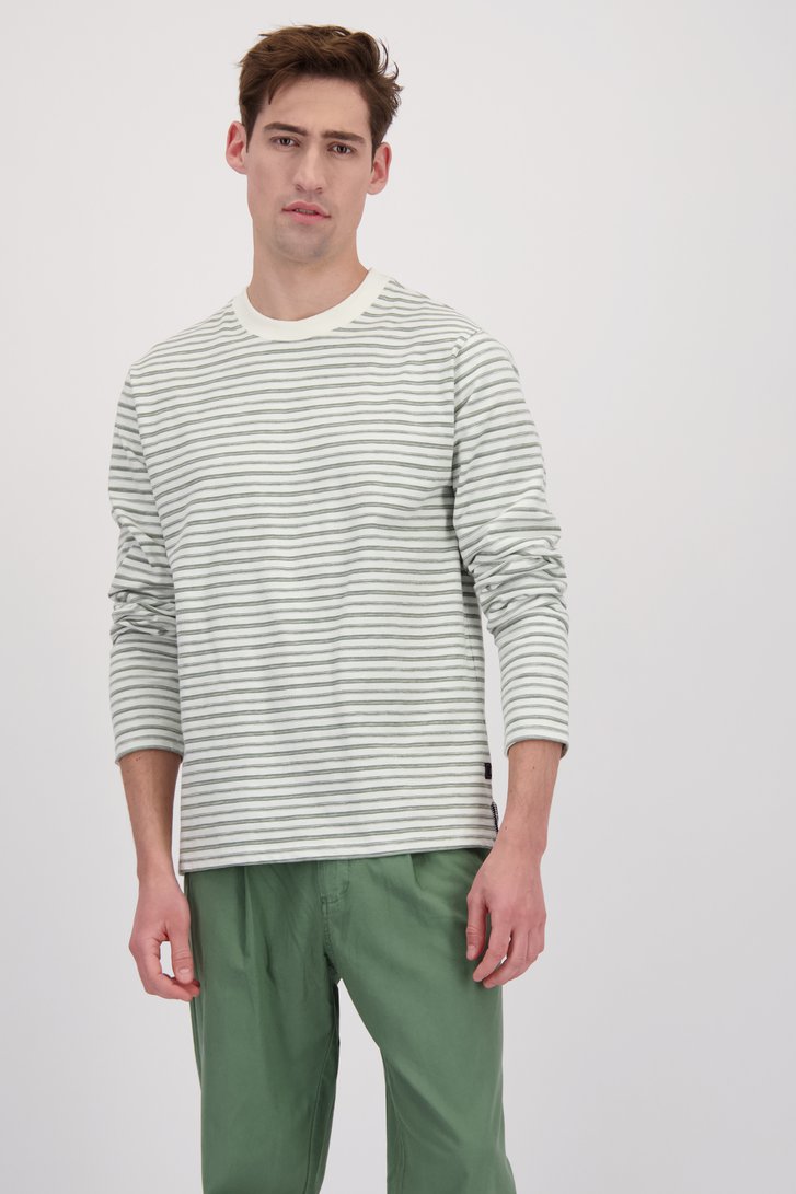 Photo supplémentaire 2 de Pull écru à motif rayé gris de Matinique pour Hommes