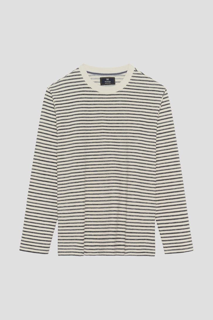 Photo produit 1 de Pull écru à motif rayé gris de Matinique pour Hommes