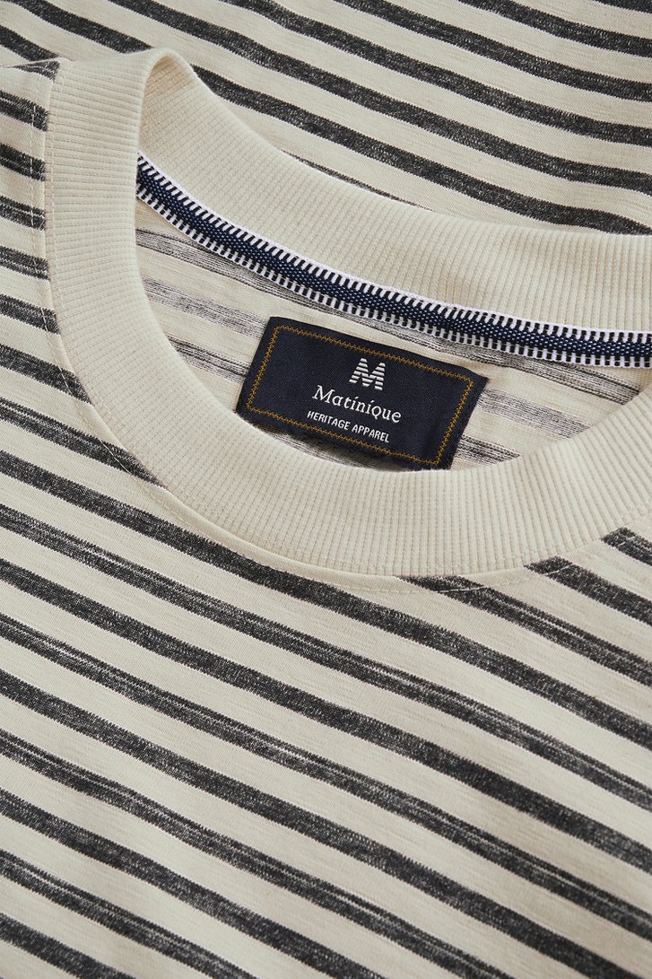 Photo produit 2 de Pull écru à motif rayé gris de Matinique pour Hommes