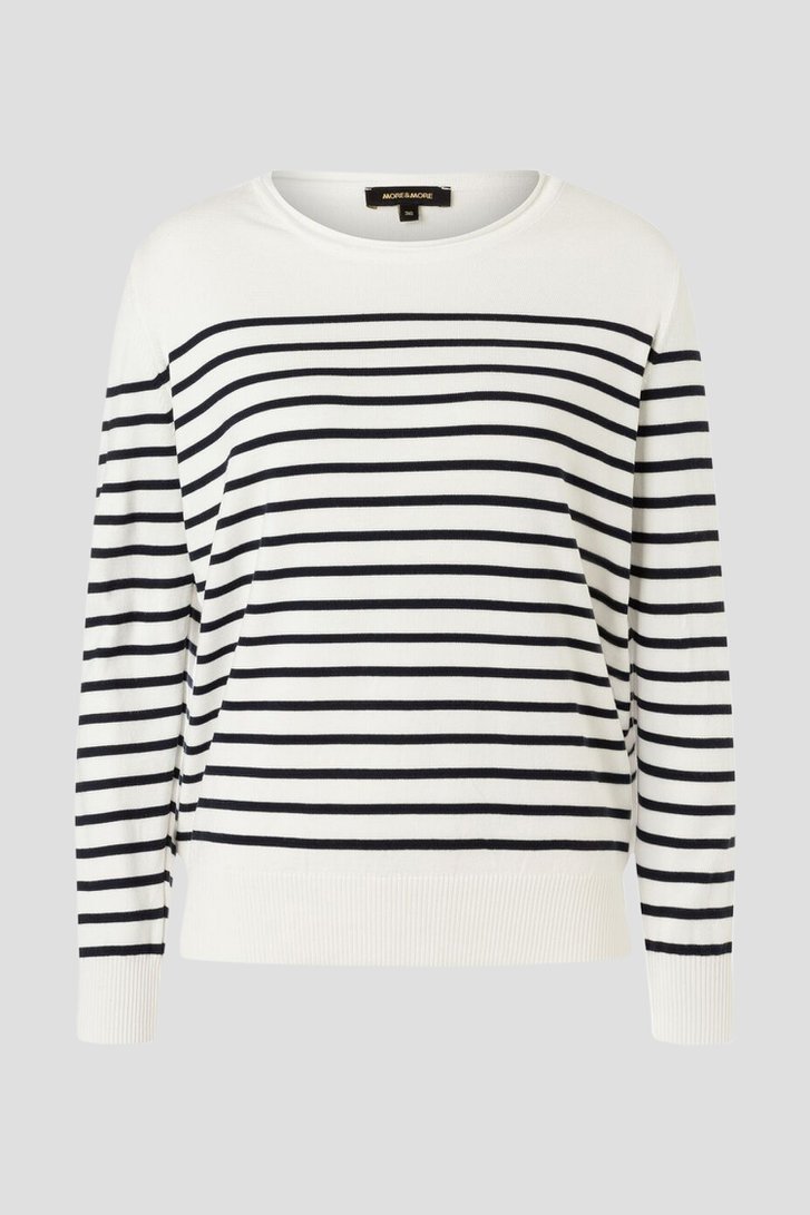 Pull ecru à rayures bleues de More & More pour Femmes
