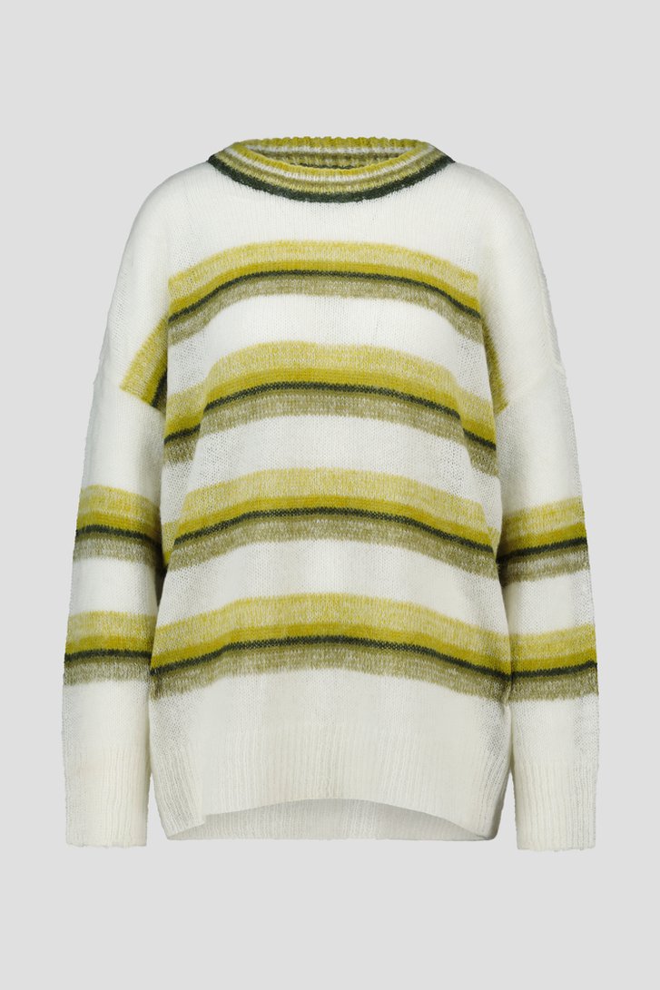 Pull écru à rayures vertes  de Fransa pour Femmes