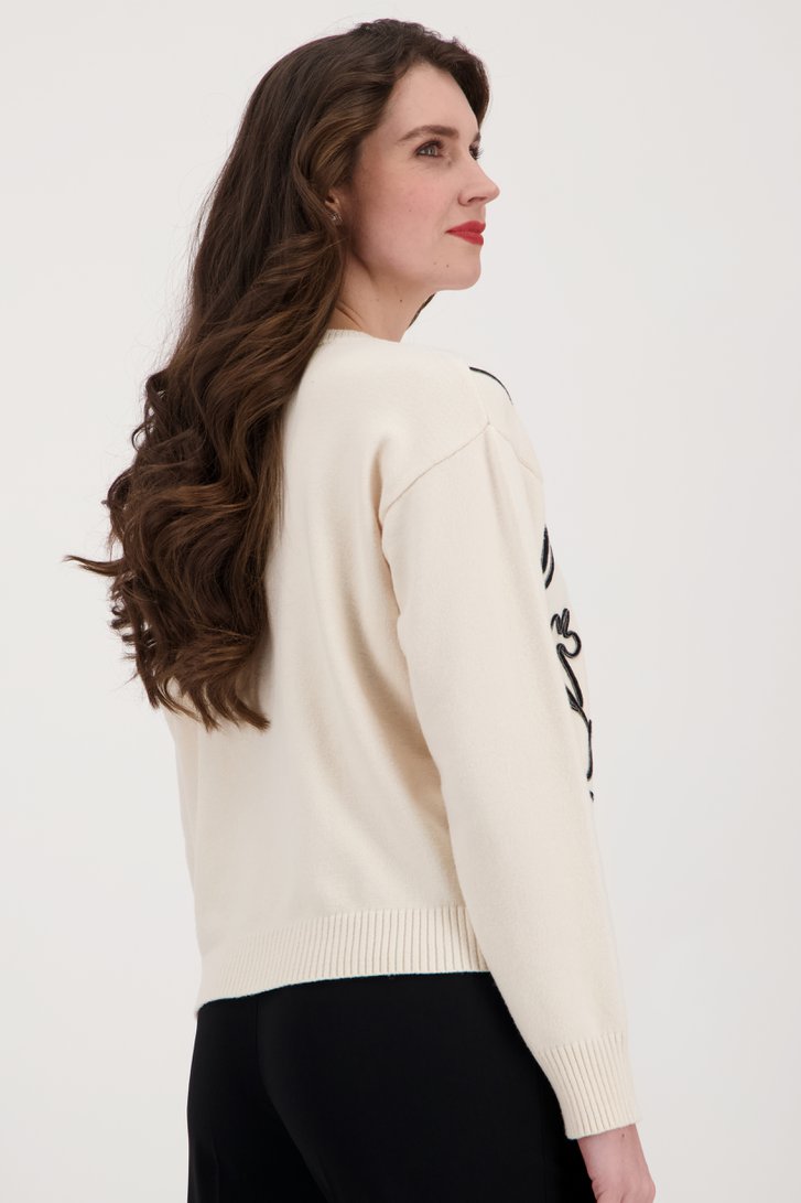 Pull écru avec broderie  de More & More pour Femmes