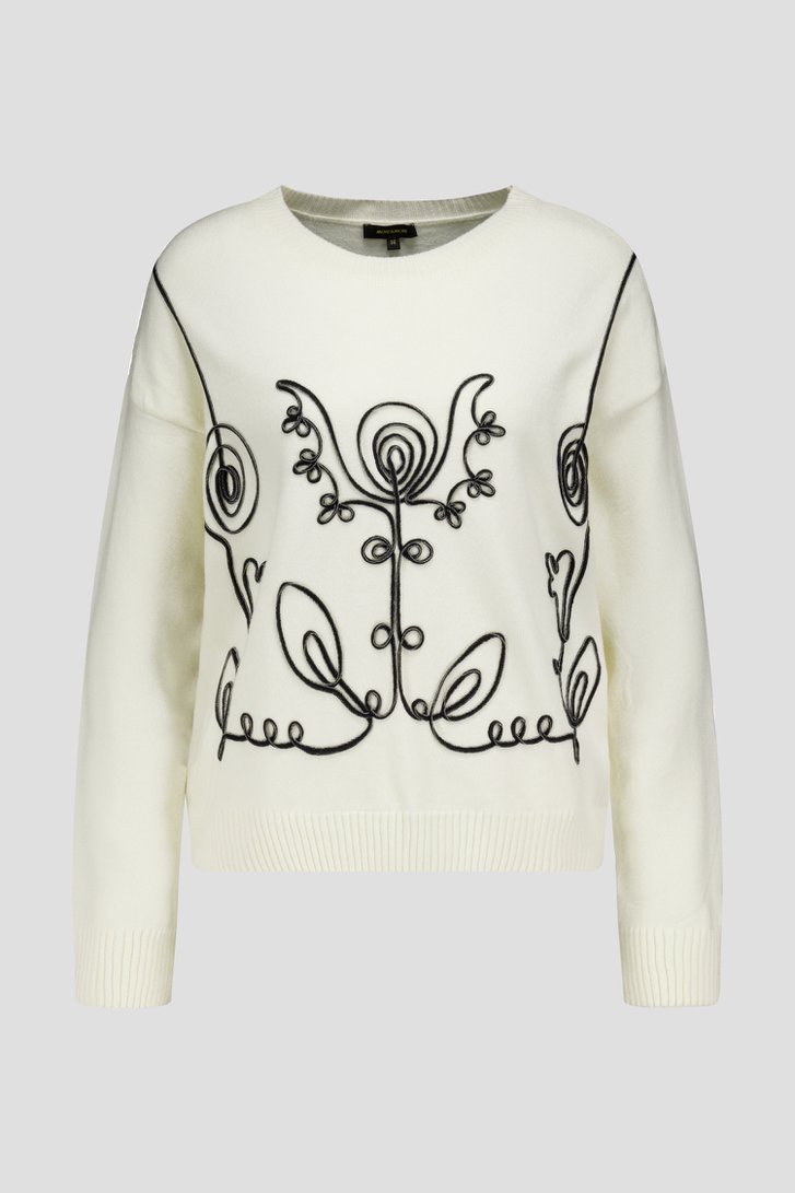 Pull écru avec broderie  de More & More pour Femmes