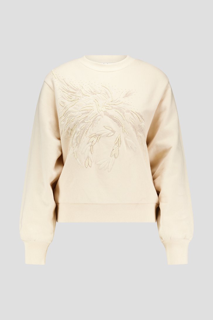 Pull écru avec motif perlé de Louise pour Femmes