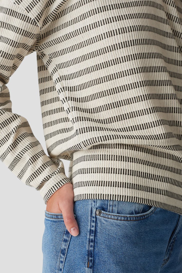 Pull écru avec motif rayé noir de Opus pour Femmes