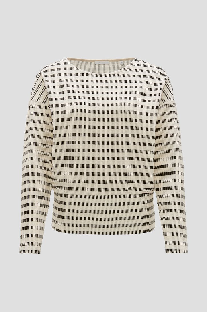 Pull écru avec motif rayé noir de Opus pour Femmes
