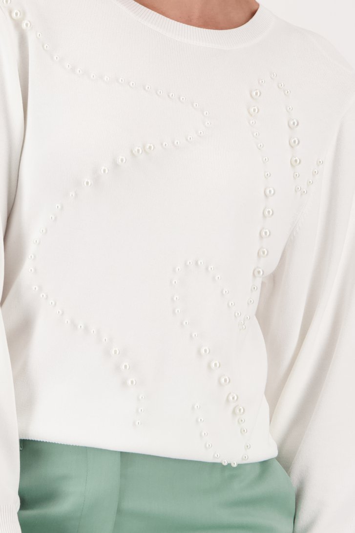 Pull écru avec perles de D'Auvry pour Femmes