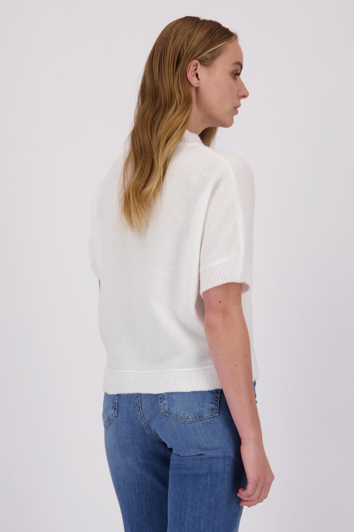 Pull ecru tricoté à manches courtes de More & More pour Femmes
