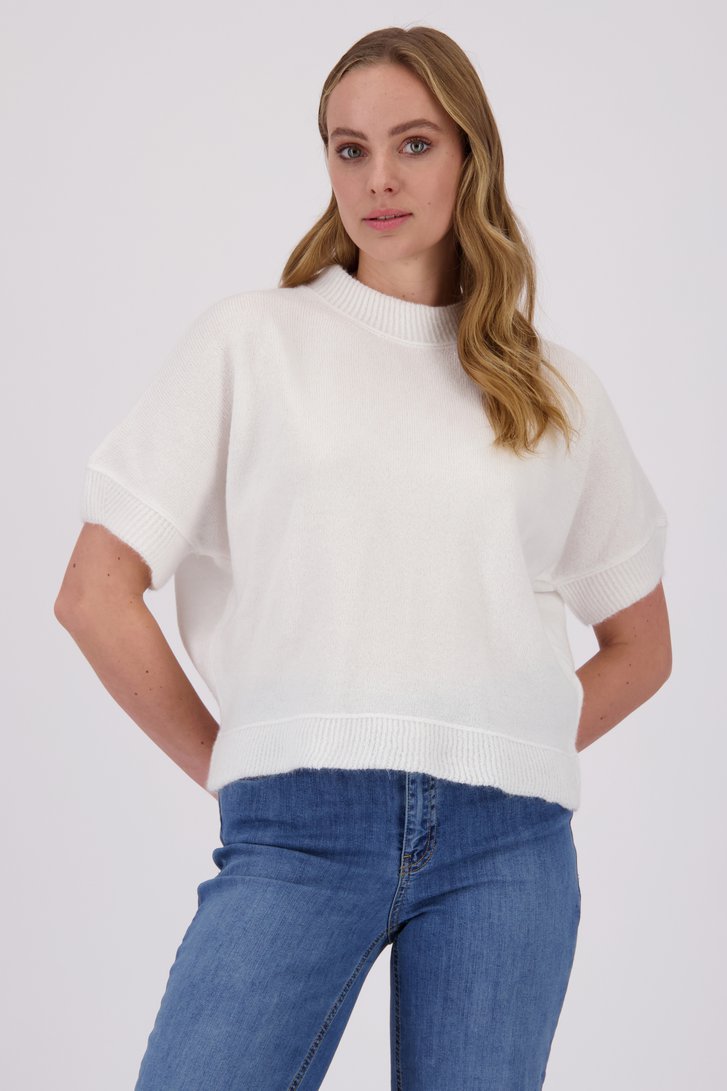 Pull ecru tricoté à manches courtes de More & More pour Femmes