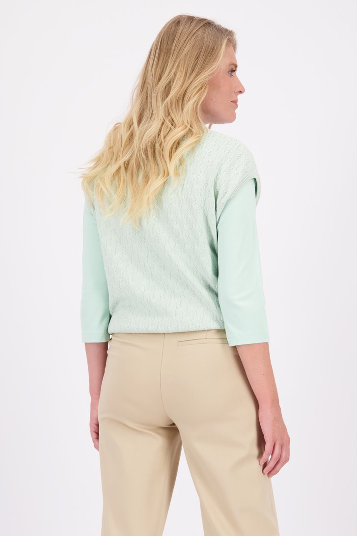 Le dos de Pull en câble sans manches vert clair de Liberty Loving nature pour Femmes