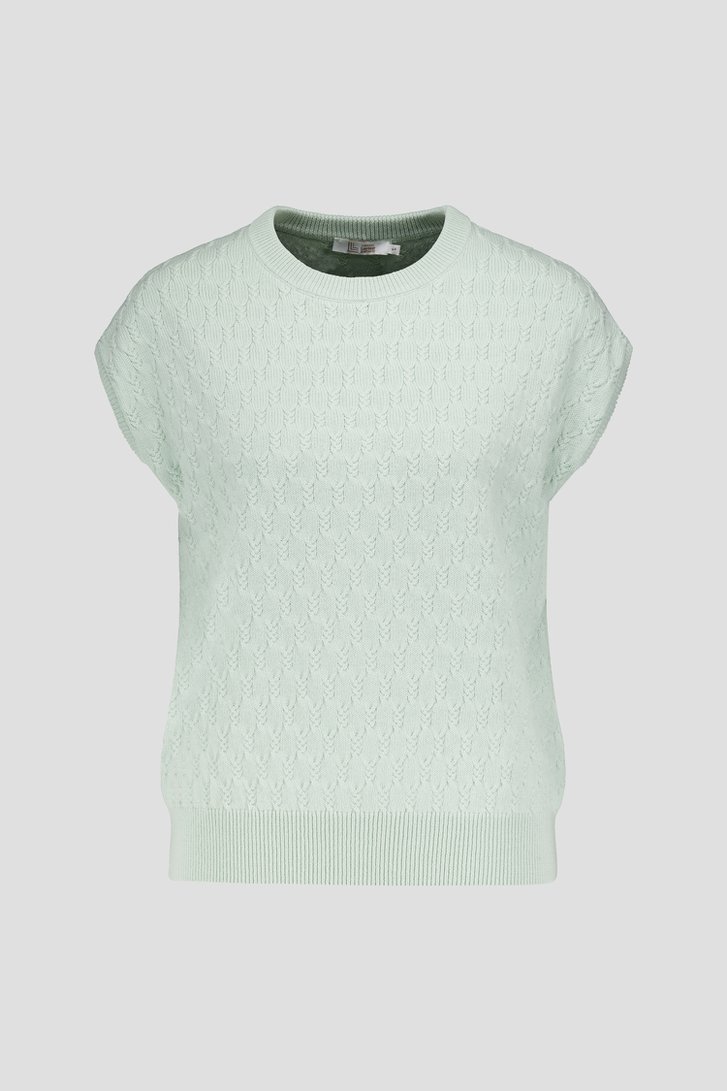 Photo produit 1 de Pull en câble sans manches vert clair de Liberty Loving nature pour Femmes