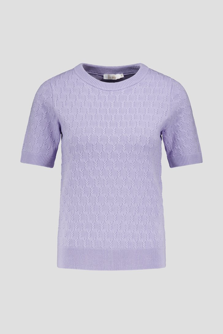 Photo produit 1 de Pull en câble violet clair à manches courtes de Liberty Loving nature pour Femmes