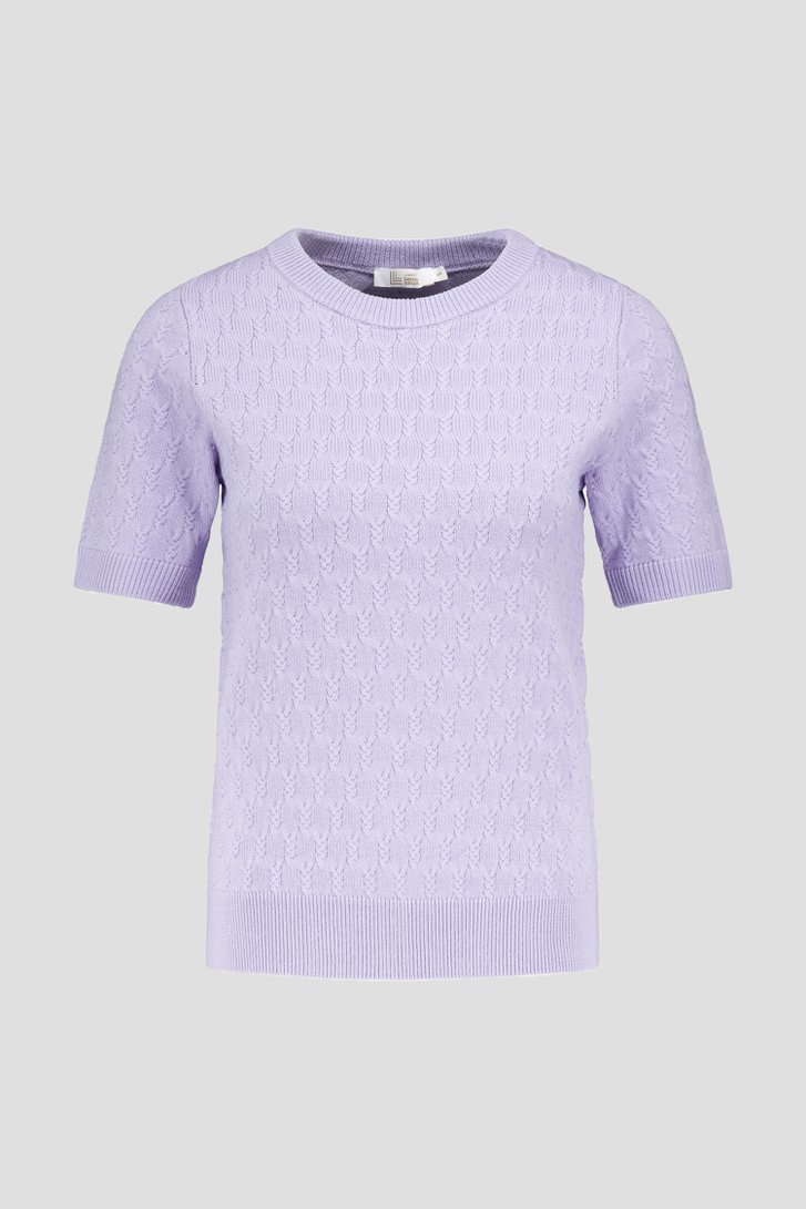 Photo produit 2 de Pull en câble violet clair à manches courtes de Liberty Loving nature pour Femmes