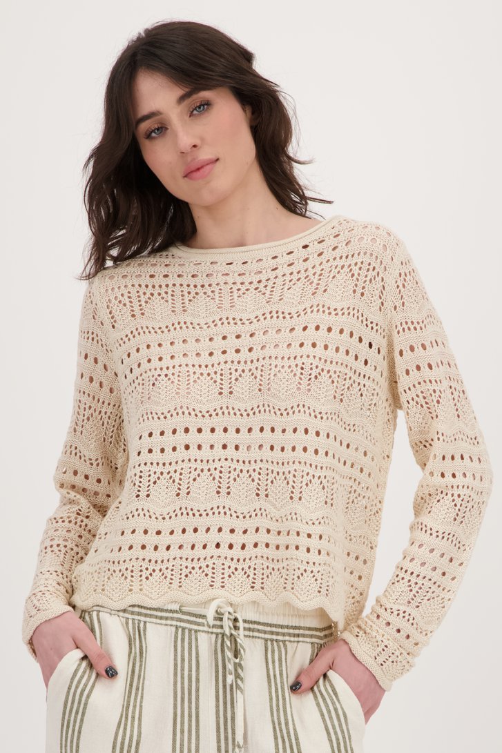 Pull en crochet beige de JDY pour Femmes