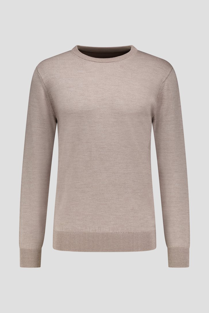 Photo produit 1 de Pull en laine beige à col rond de Upper East pour Hommes