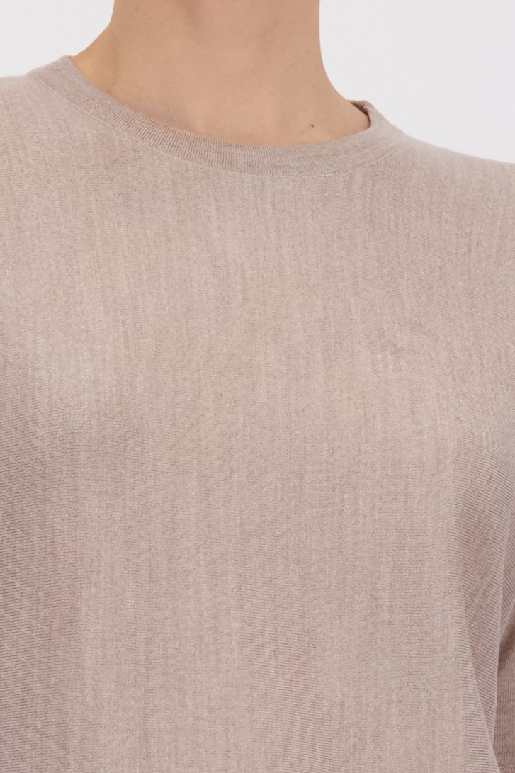 Détail de Pull en laine brun à manches courtes de Liberty Island pour Femmes
