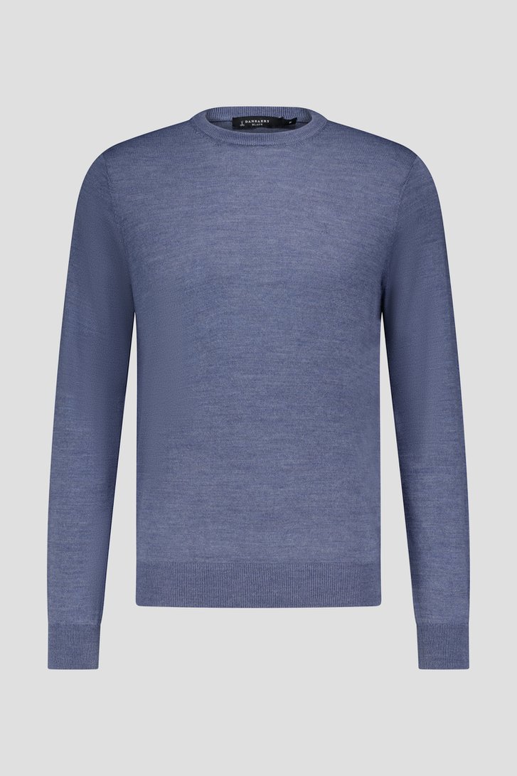 Pull en laine fine à col rond - Bleu	 de Dansaert Black pour Hommes