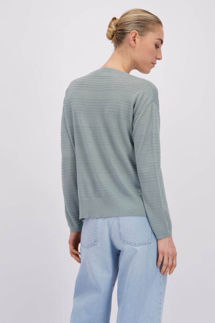 Le dos de Pull en laine vert de Liberty Island pour Femmes