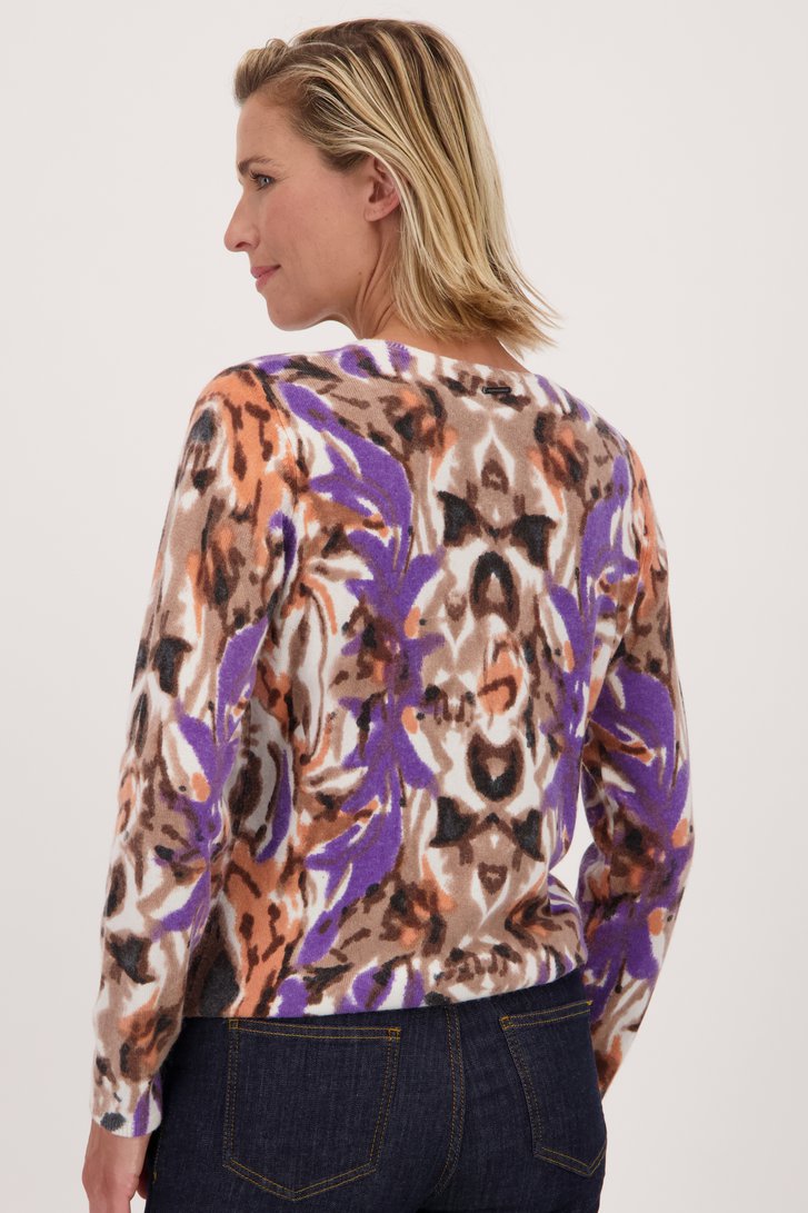 Pull en laine violet-orange  de Claude Arielle pour Femmes