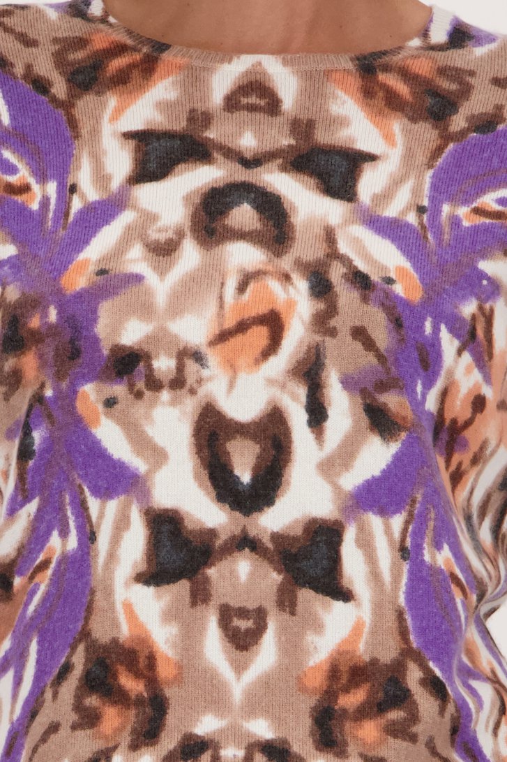 Pull en laine violet-orange  de Claude Arielle pour Femmes