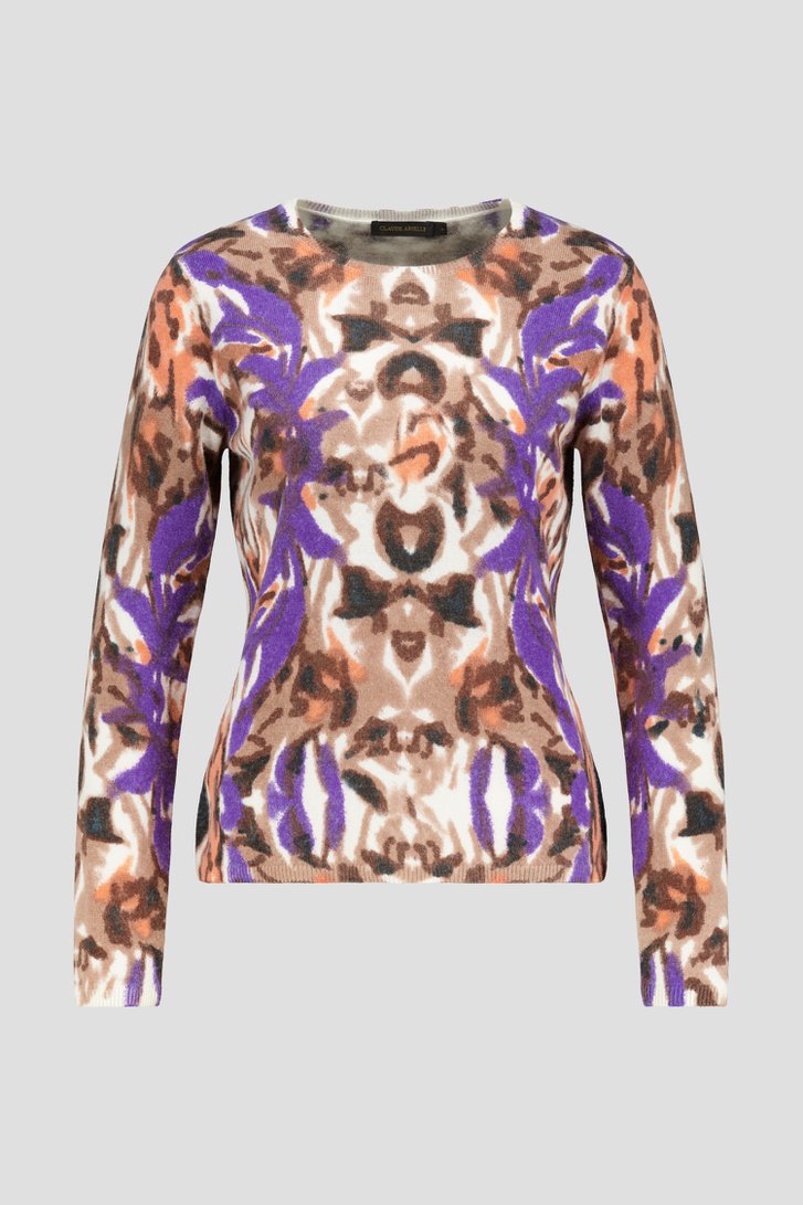 Pull en laine violet-orange  de Claude Arielle pour Femmes