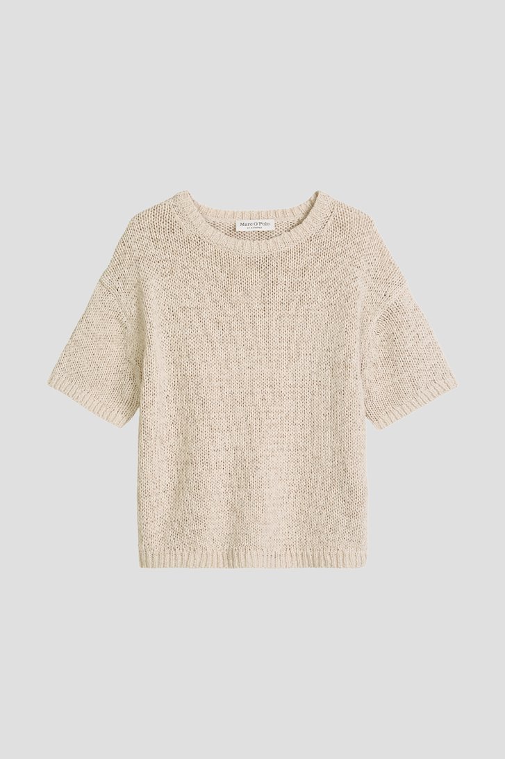 Photo produit 1 de Pull en maille beige à manches courtes de Marc O'Polo pour Femmes