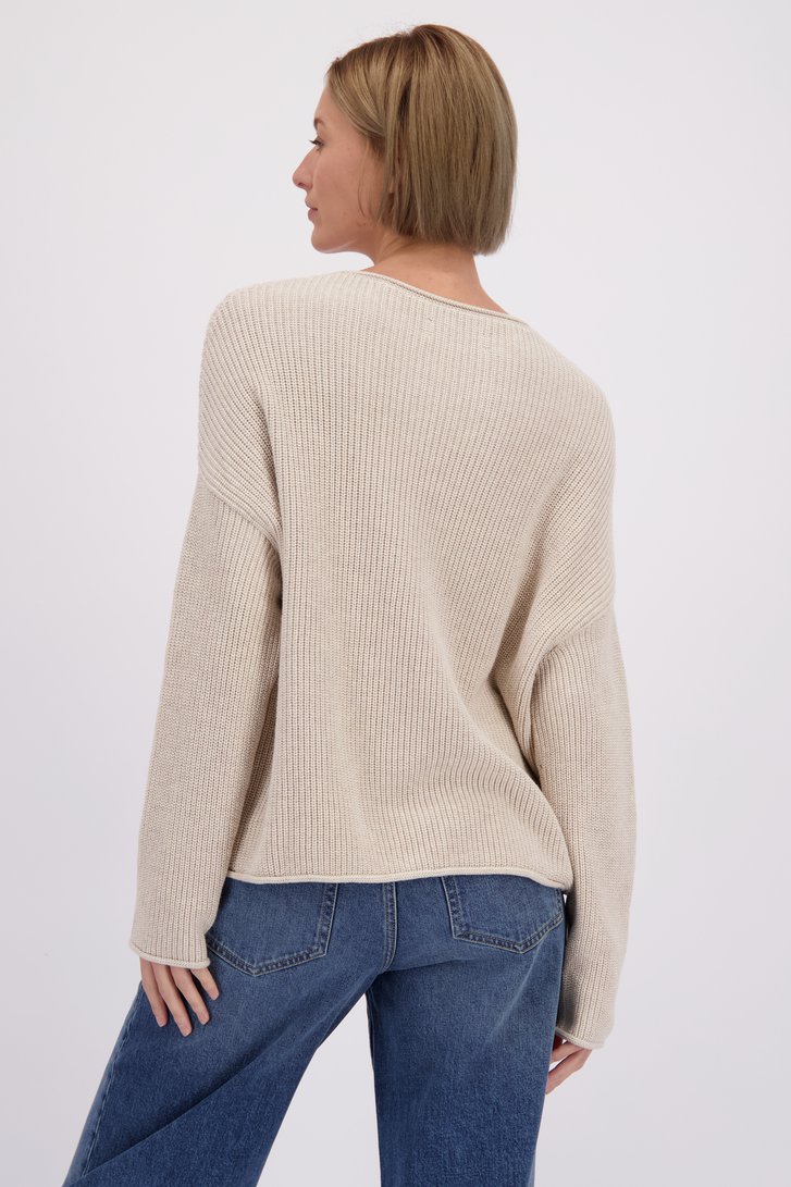 Le dos de Pull en maille beige de Marc O'Polo pour Femmes