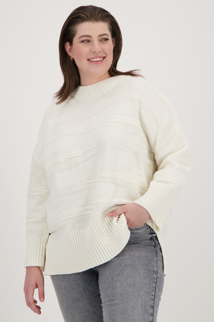 Pull en maille blanche de Only Carmakoma pour Femmes