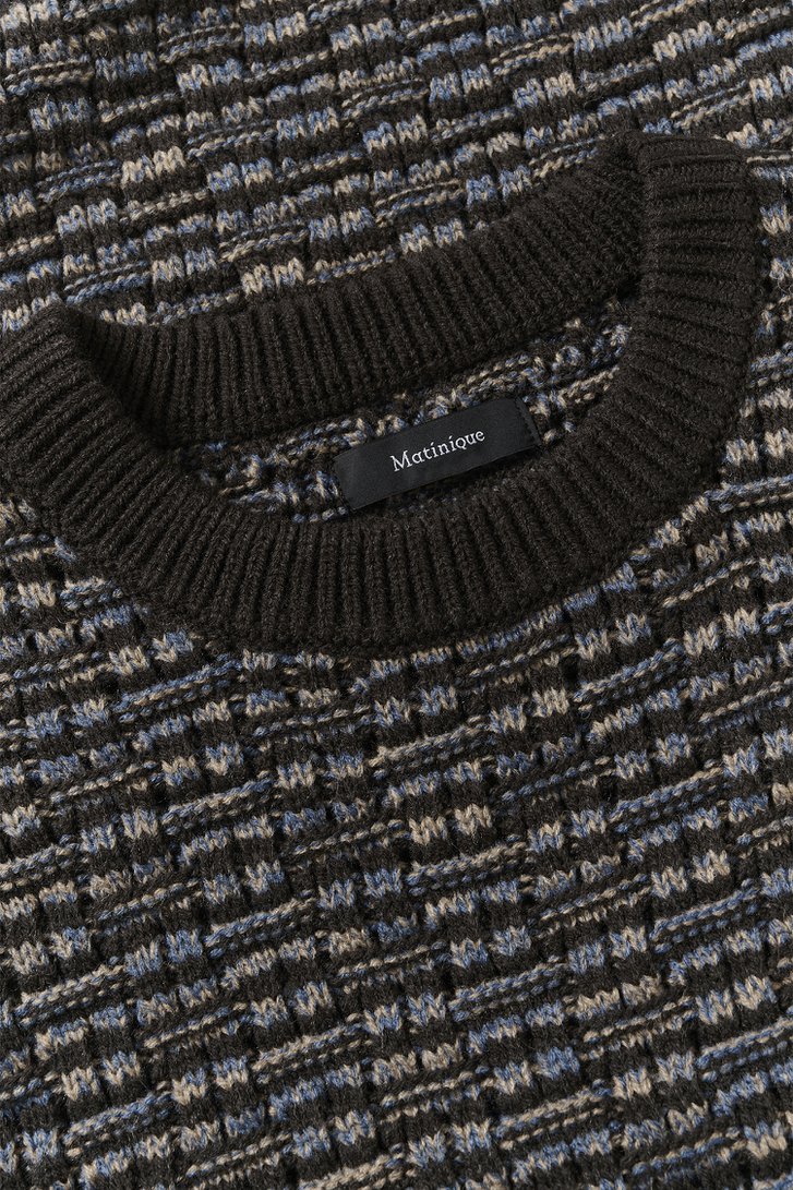 Photo produit 2 de Pull en maille bleu à col rond de Matinique pour Hommes