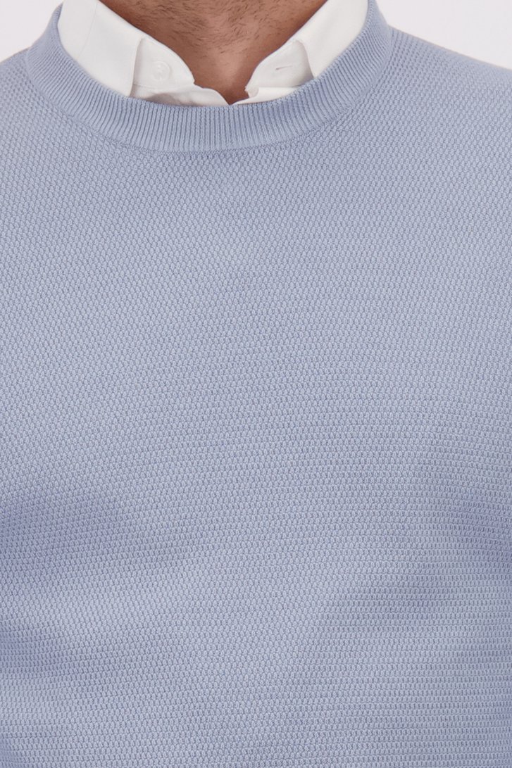 Détail de Pull en maille bleu clair à col rond de Michaelis pour Hommes