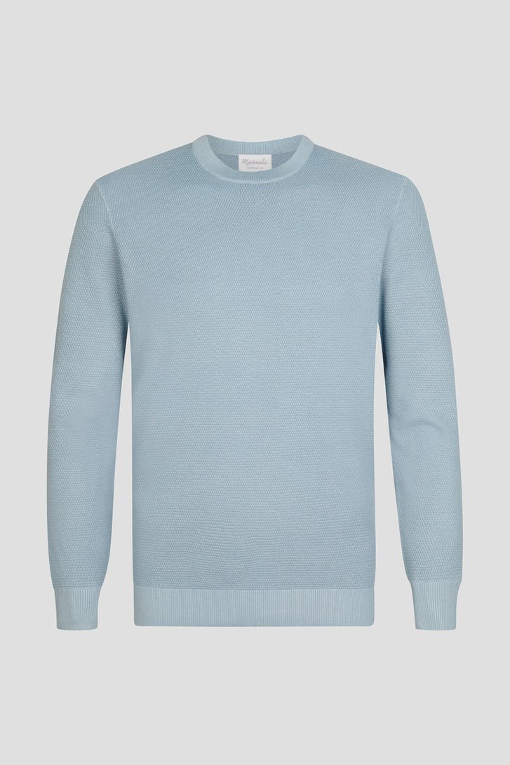 Photo produit 1 de Pull en maille bleu clair à col rond de Michaelis pour Hommes