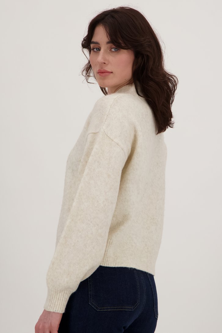 Pull en maille câblée écru avec col montant de JDY pour Femmes