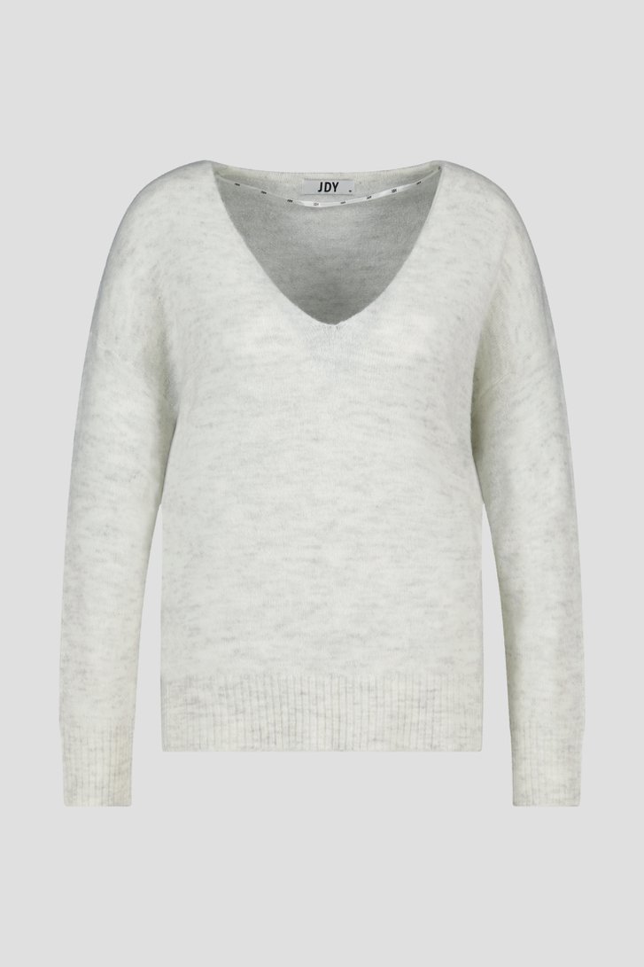 Pull en maille écru avec encolure en V de JDY pour Femmes