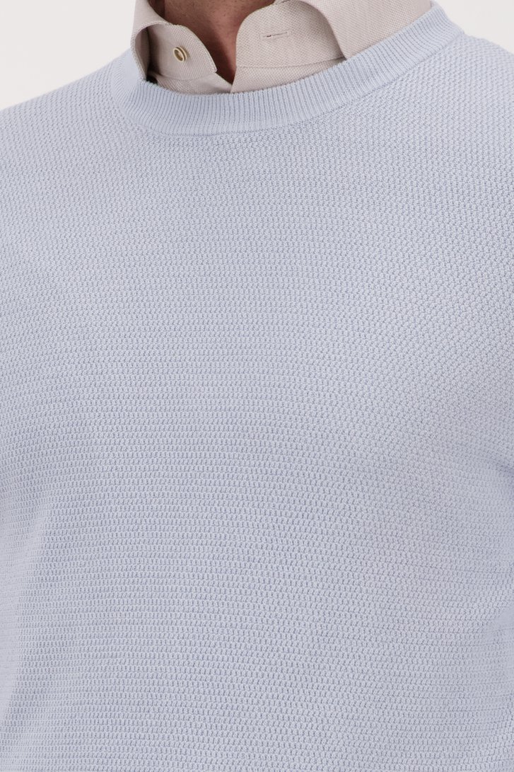 Pull en maille fine bleu clair à col rond de Michaelis pour Hommes