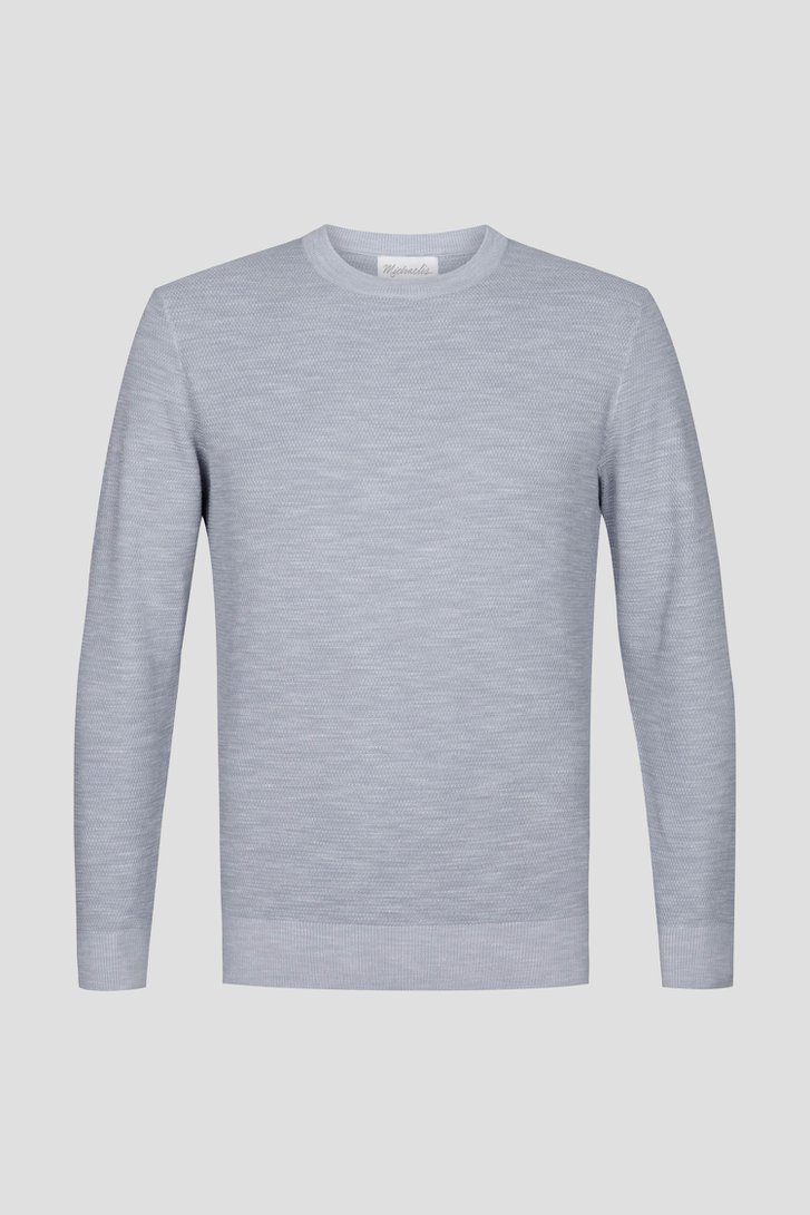Pull en maille fine bleu clair à col rond de Michaelis pour Hommes