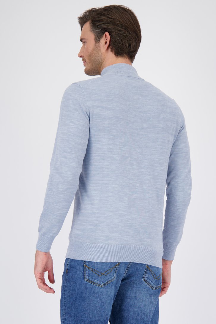 Pull en maille fine bleu clair à fermeture éclair de Michaelis pour Hommes