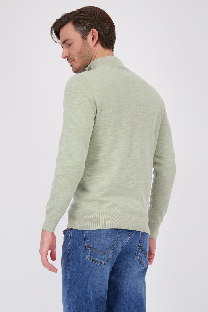 Pull en maille fine vert clair à fermeture éclair de Michaelis pour Hommes