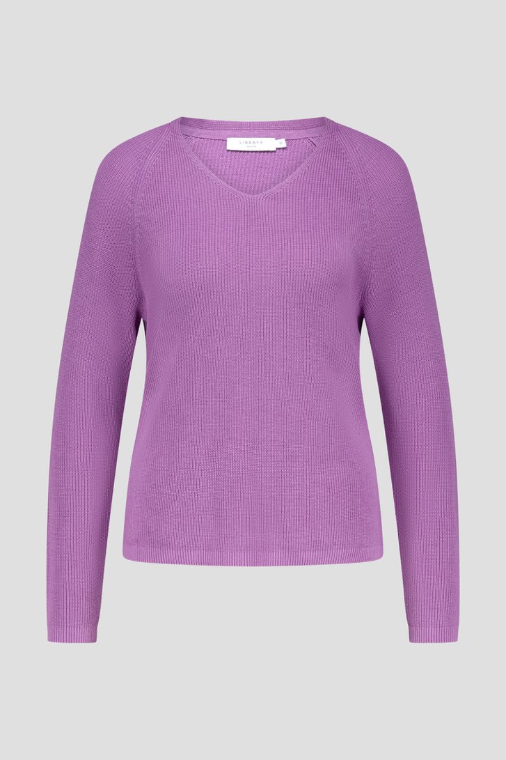 Pull en maille lilas avec col en V  de Liberty Island pour Femmes