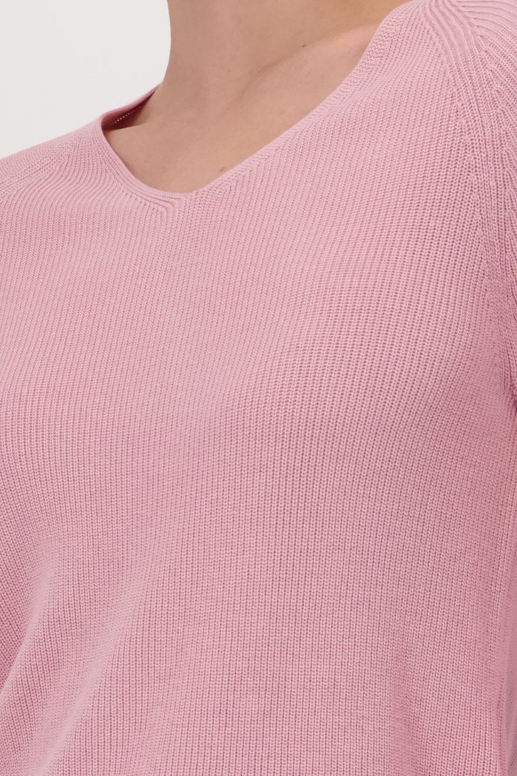 Pull en maille rose avec col en V  de Liberty Island pour Femmes