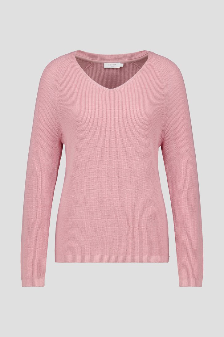 Pull en maille rose avec col en V  de Liberty Island pour Femmes